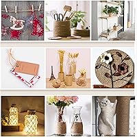 Vista 5 de Cordel de yute natural, cuerda de cáñamo de 328 pies de 1/4 de pulgada para envolver regalos, manualidades, plantas, jardín, Navidad, hecha a mano