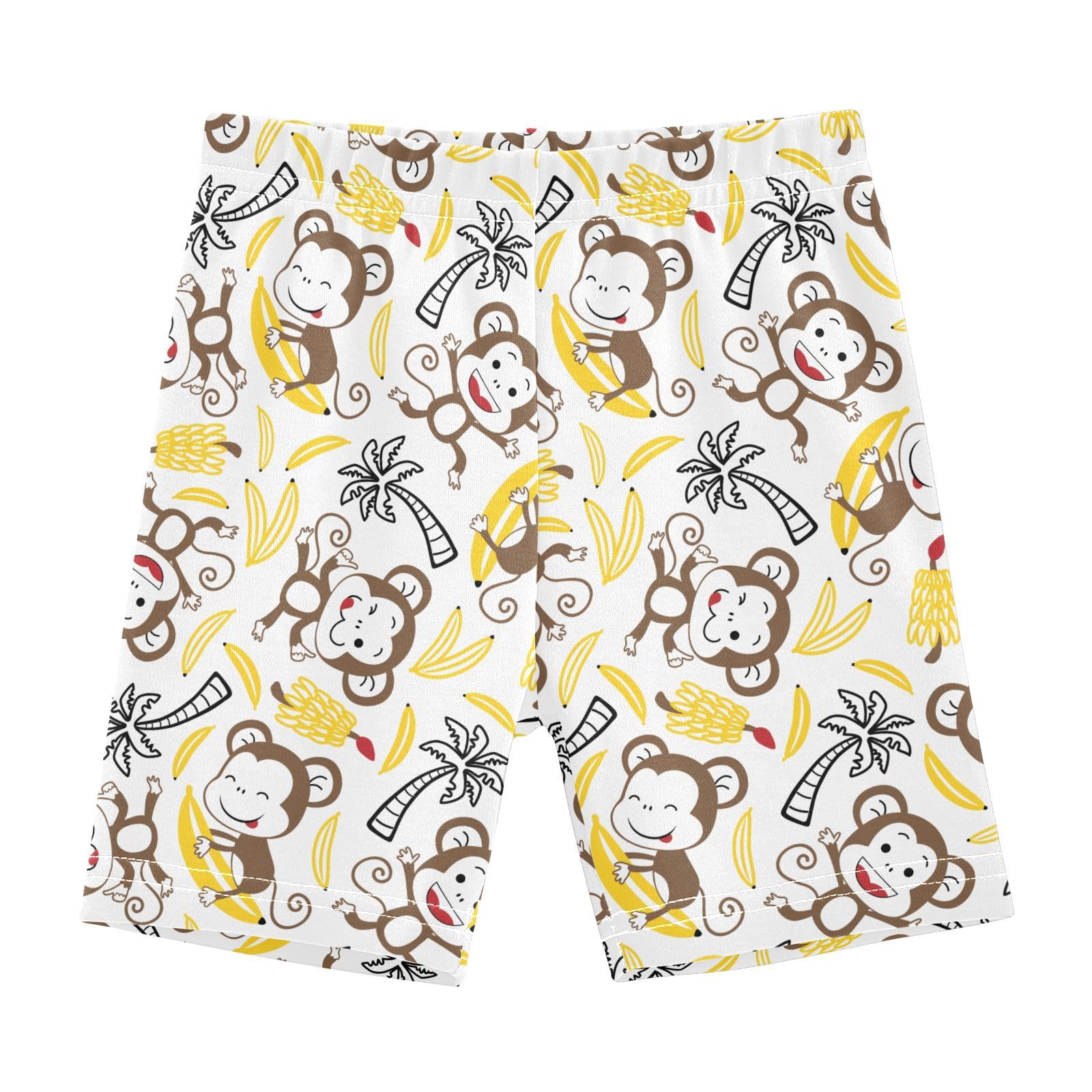 JHKKU Girls Cartoon Monkey Banana Shorts Cotton Cartwheel Bike Kids Biker Under Dress Dance Short Girl Clothes 6T