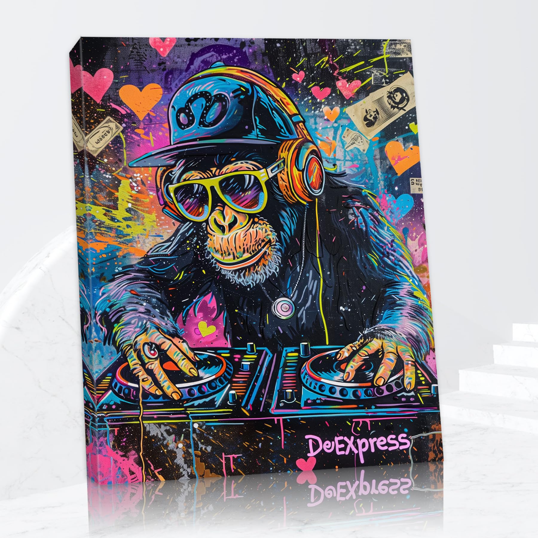 Amazon.com: Monkey Graffiti Wall Art, Graffiti Canvas Wall Art