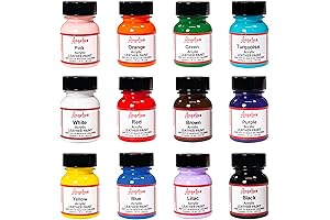 Angelou's Leather Paint Starter Kit: 12 Vibrant Hues for Art, Craft, and Restoration Projects