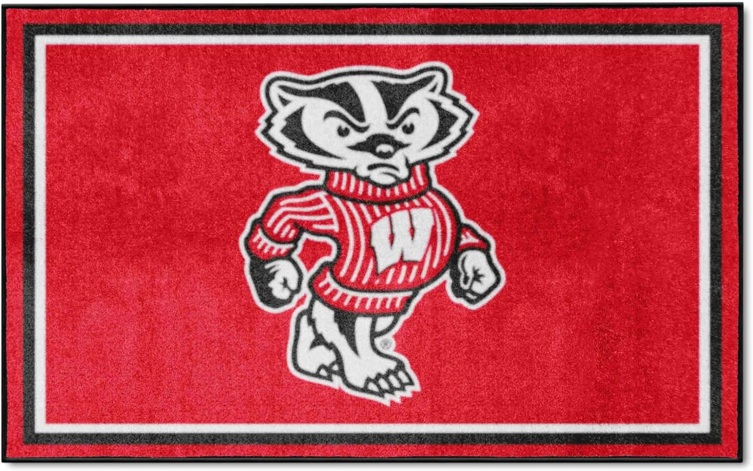 FANMATS 36721 Wisconsin Badgers 4ft. x 6ft. Plush Area Rug
