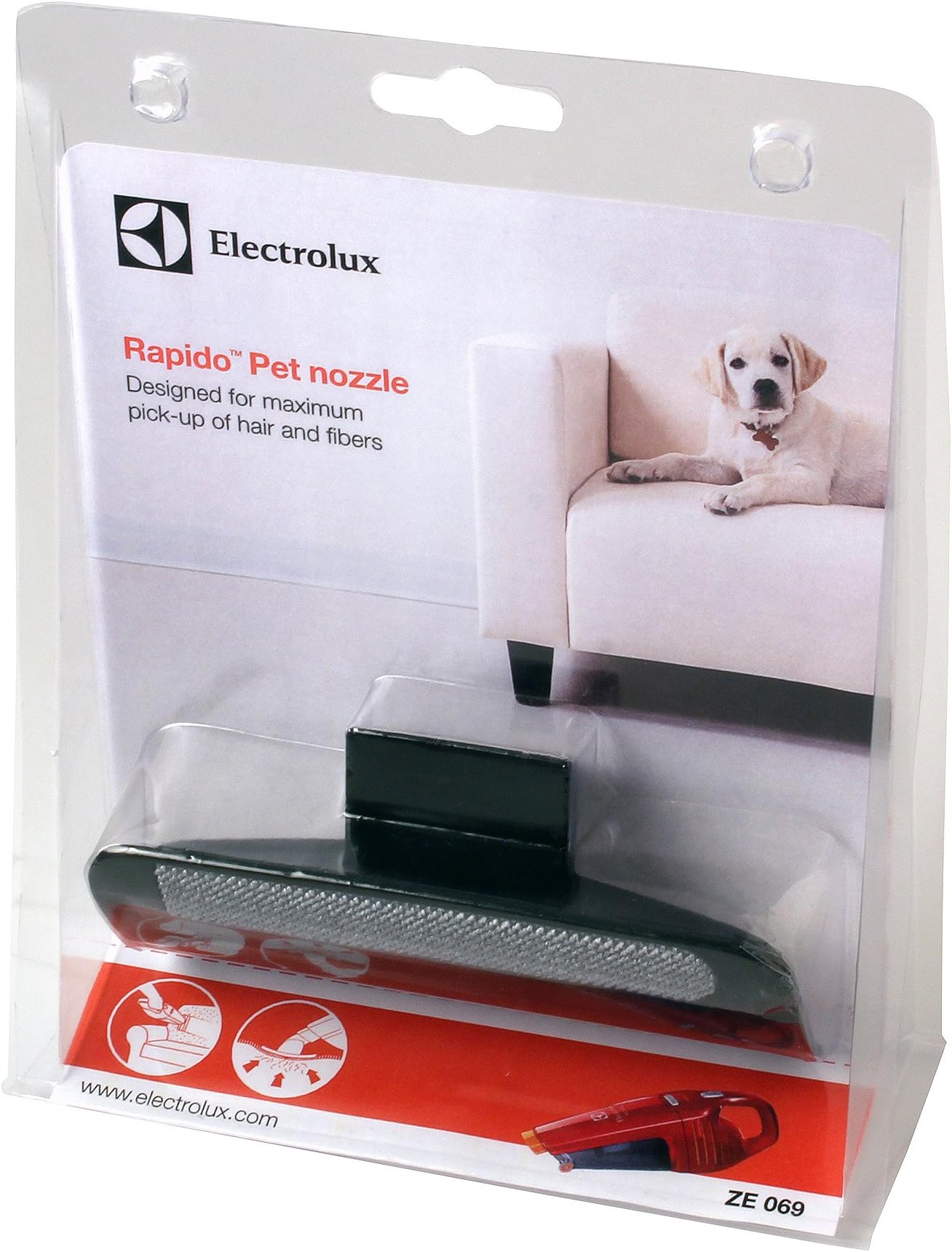 AEG-Electrolux ZE 069 Vacuum Cleaner Nozzle for Pet Hair for Rapido AG5106 bis/6106 bis - with Adapter for Ergorapido AG30 bis