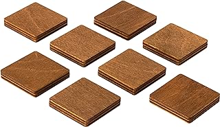 Wooden Decorative Office Fridge Magnets - Square Brown Large Size