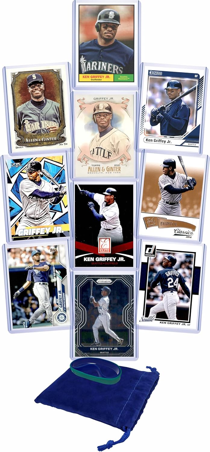 Ken Griffey Jr. Cards (10) Assorted Baseball Card Gift Pack - Seattle Mariners