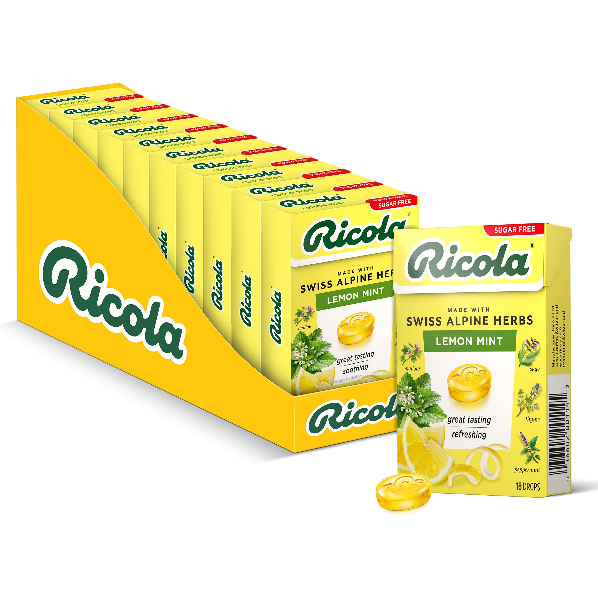 Amazon.com: Ricola Box Sugar Free Lemon Mint Travel Sized Voice