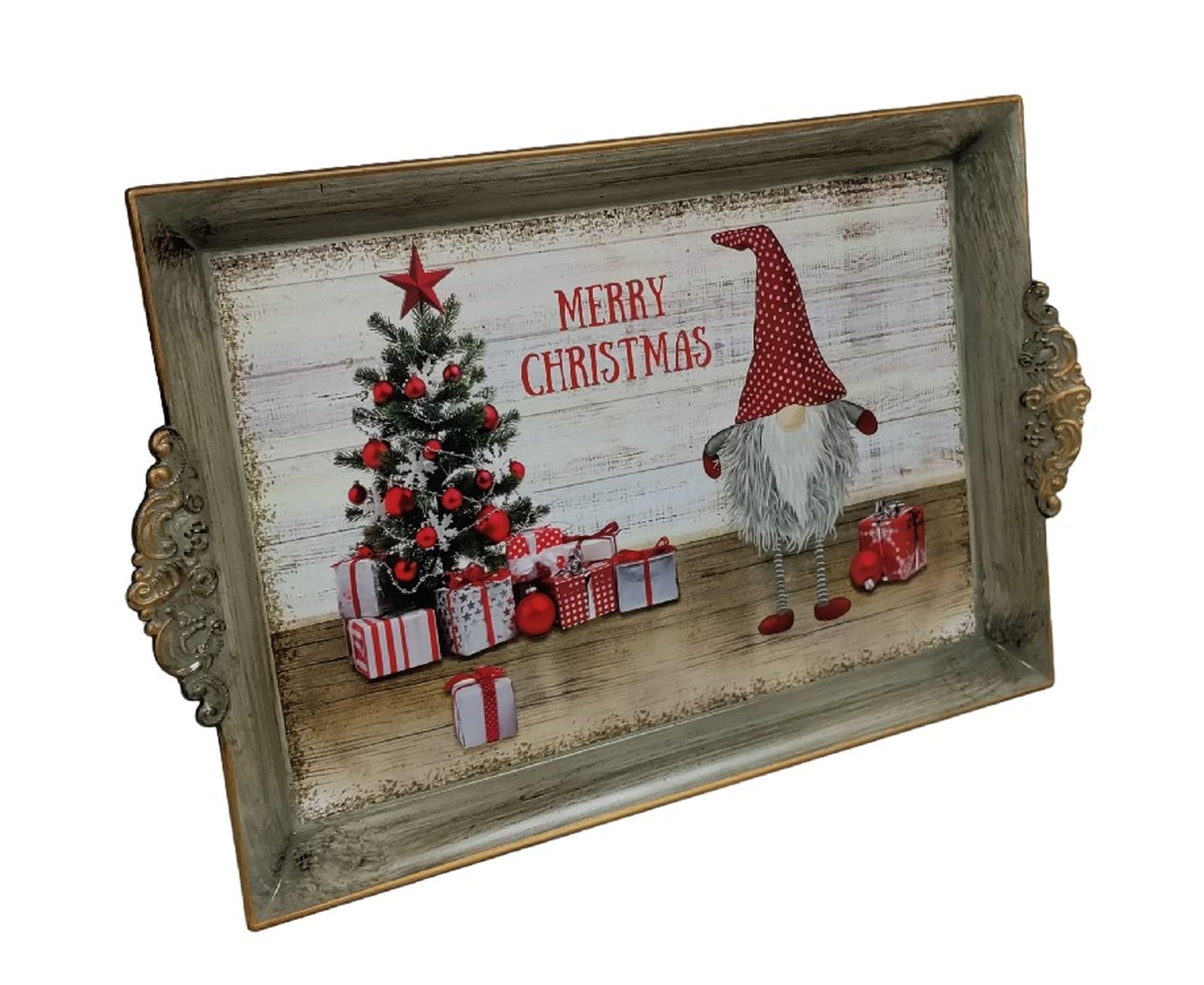 Premier Grey Cute Christmas Gonk Tea Serving Tray Plastic Drinks Lap Snack Tray, 40 X 26 X 3Cm (Ac231894)