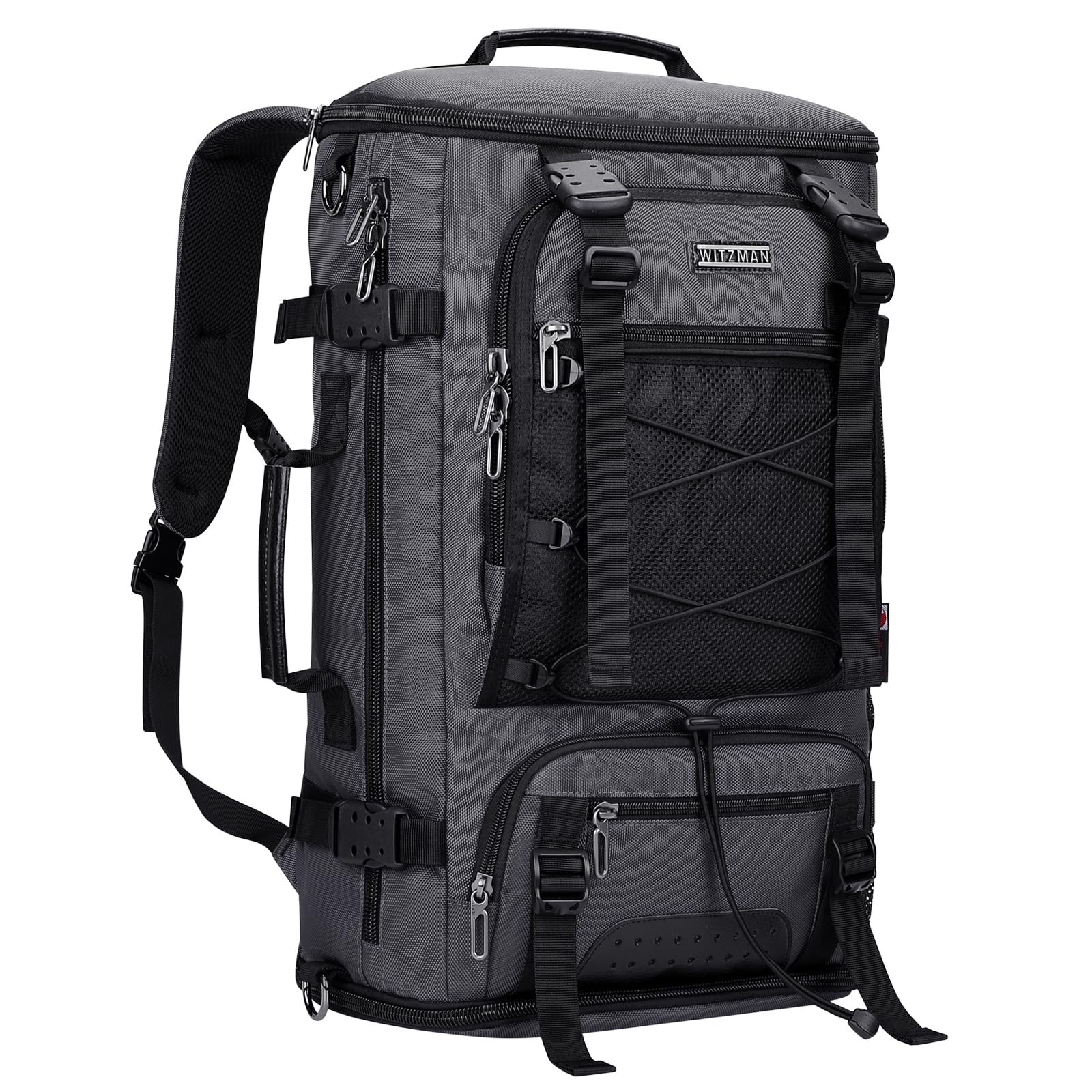 WITZMAN Travel Backpack for Men Convertible Large Carry on Backpack with Shoe Compartment for Airplanes Fit 17 Inch Laptop(B689 Silvery Grey)