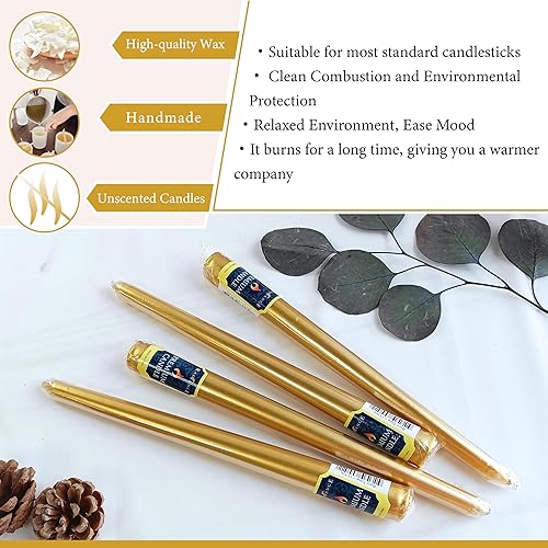 Miniatura 3 de Velas cónicas de color degradado, velas perfumadas de té verde, 10 pulgadas, juego de 4 velas cónicas verdes para decoración del hogar, cocina,