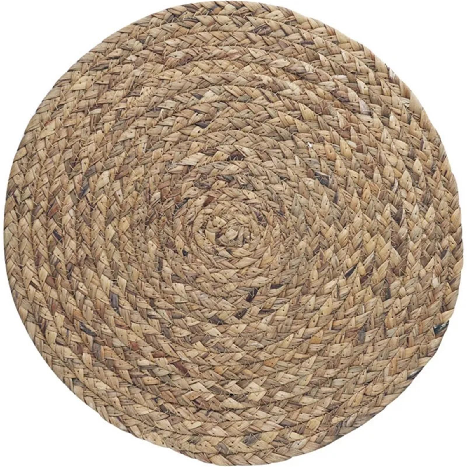 Woven Placemats 1PC Handwoven Rattan Placemats Round Heat-Resistant Table Mats For Dining Home Decor Accessories(Round 30cm)