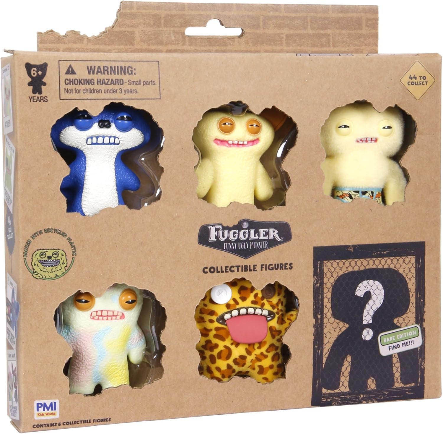Fuggler Figure Blind Bags for Kids - Bundle with 6 Mystery Fuggler Collectable Figurines, Stickers, and More | Funny Ugly Monsters Mini Figures for Girls, Boys