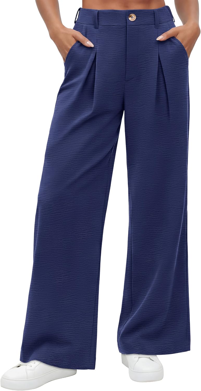 ANRABESS Women Wide Leg Dress Pants 2026 Summer High Waisted Business Casual Work Trousers Dressy Office Palazzo Pants Slacks