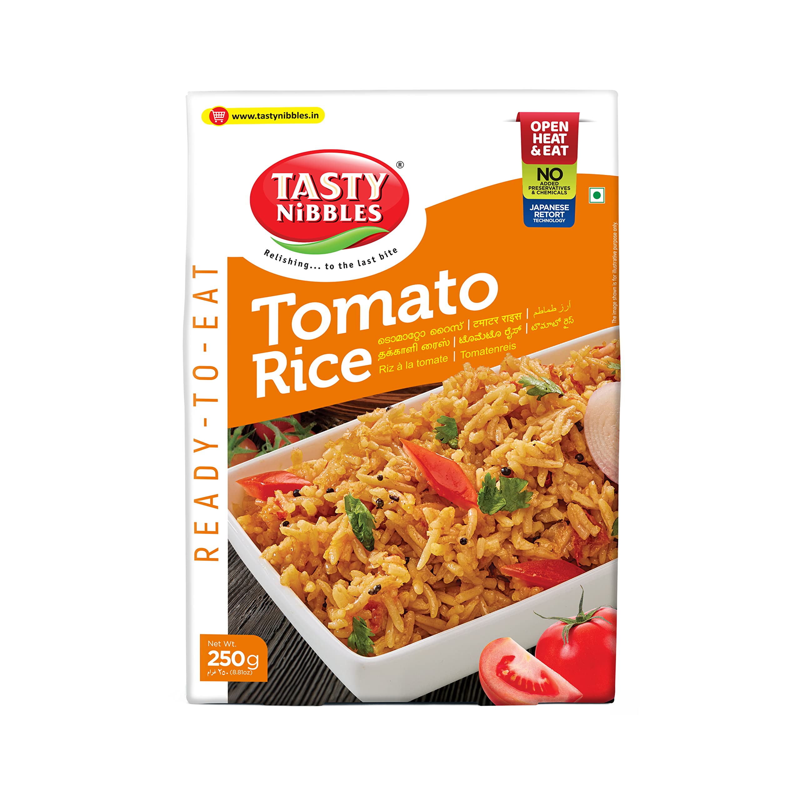 Tasty Nibbles Ready to Eat Tomato Rice 250g x3(Pack of 3)
