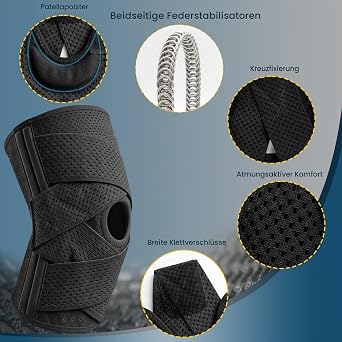 ANAMPION Knee Support 3XL Foldable Knee Support for Men Women (Black)