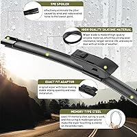 Vista 24 de 21"+19" Premium Windshield Wiper Blades All-Season Durable Stable and Quiet Silicone Wiper Blade Fit for Volkswagen Golf 1993-2006,Honda civic