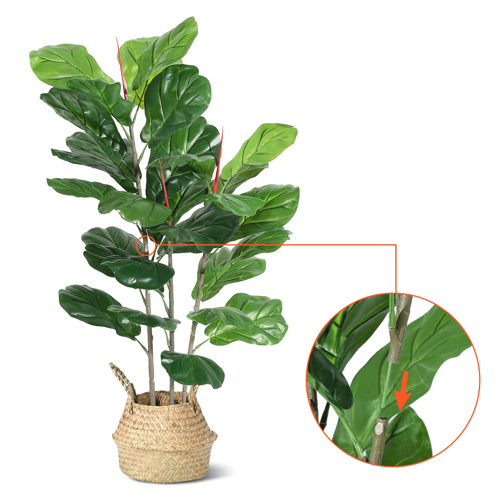 Amazon｜人工観葉植物 フィカス・リラータ 99cm フェイクグリーン 鉢 