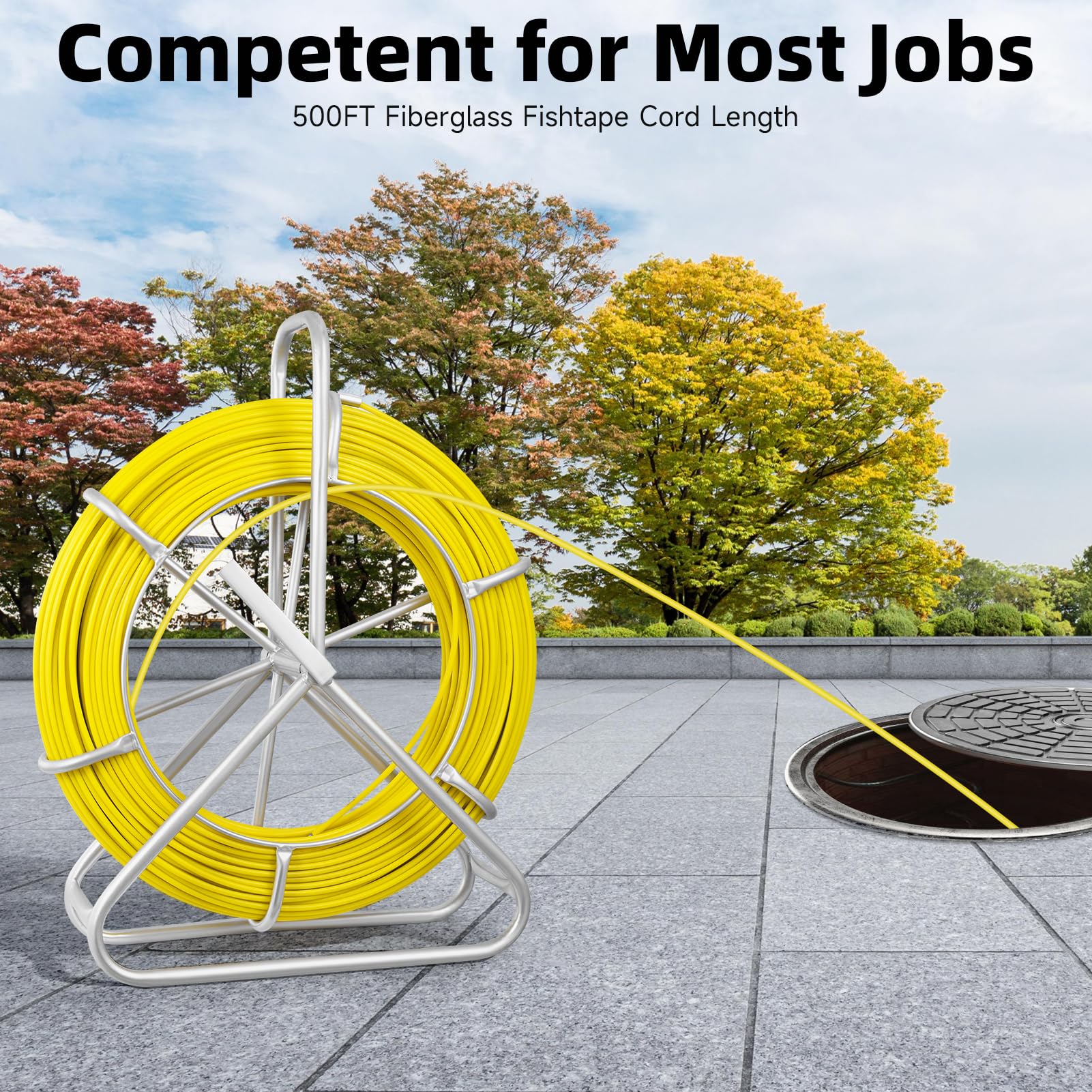 Nastro per pesci in fibra di vetro da 6 mm, 150 m, estrattore di filo per condotti elettrici, con supporto per bobina in acciaio, strumenti da pesca per pareti e condotti elettrici
