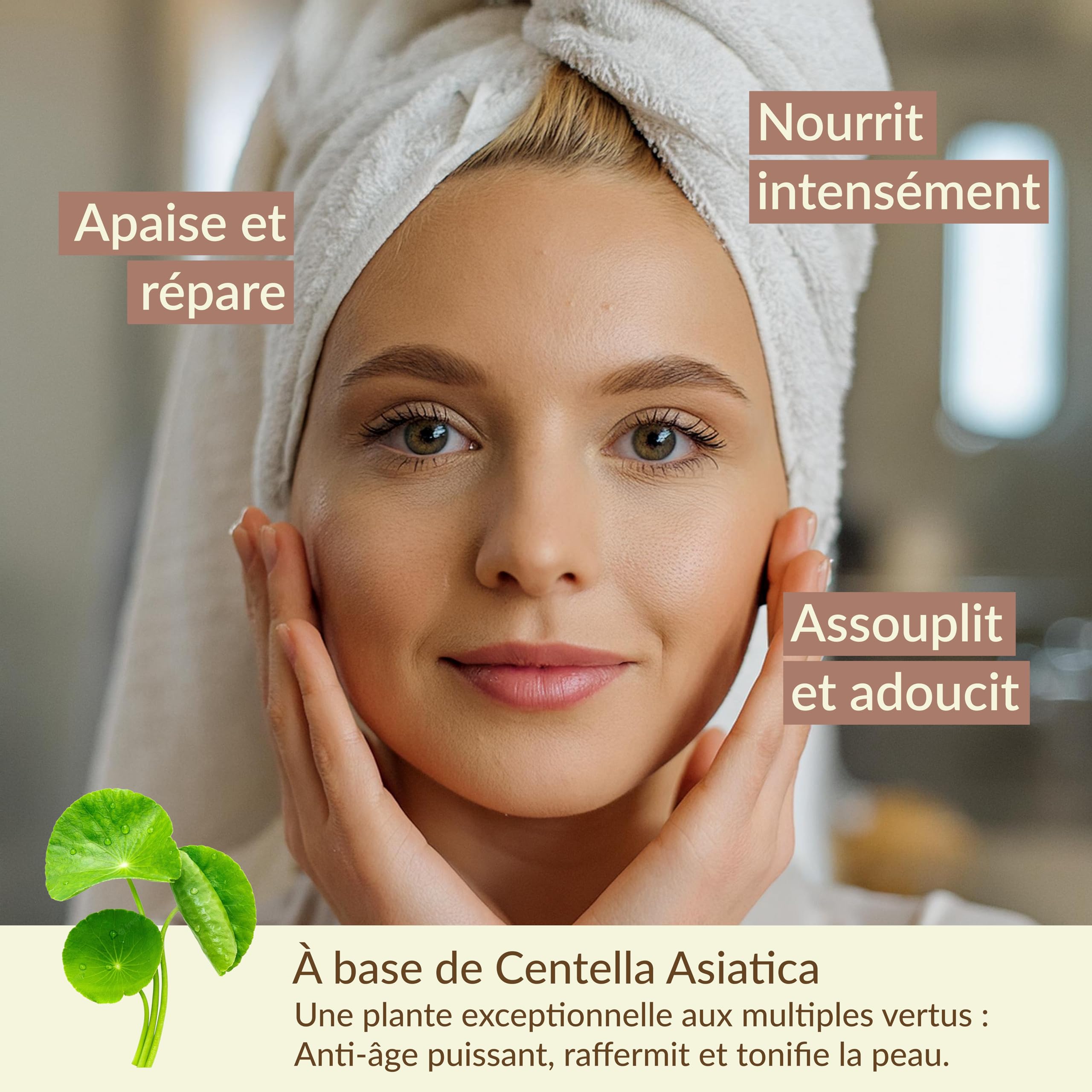 SéréniBio Huile Nutritive Centella Asiatica - Soin Visage Professionnel Certifié Bio Végan et Équitable - Apaise et Nourrit - Huile Hydratante Peaux Cheveux Ultra Sensibles - 100ml