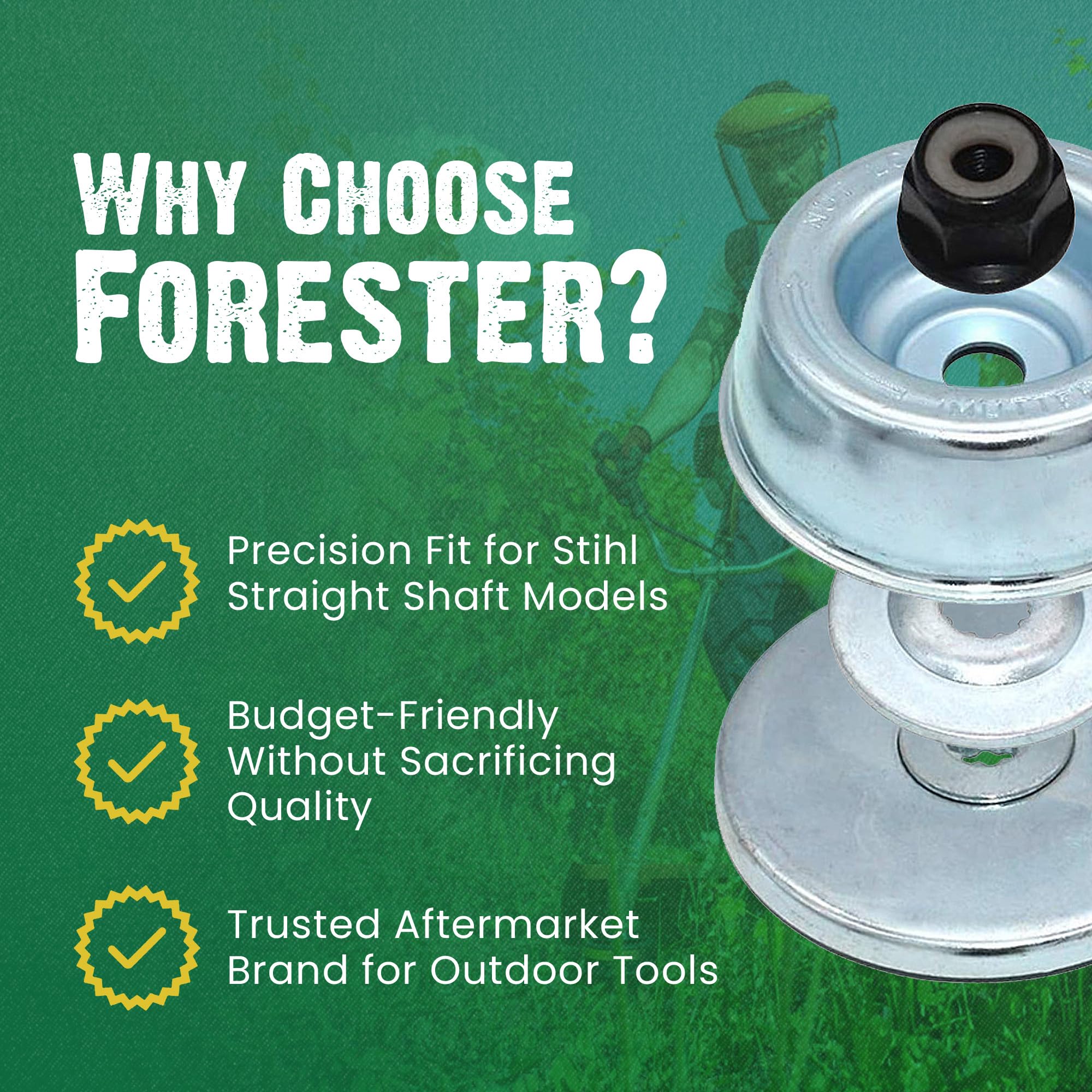 FORESTER Kit de conversión de cabeza recortadora compatible con la mayoría de los recortadores de eje recto Stihl y Brushcutte