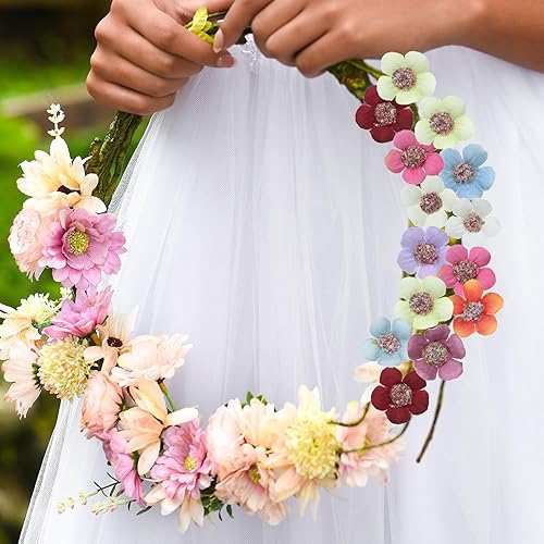 Miniatura 6 de PATIKIL Cabezas artificiales de flores de ciruelo de 1.77 pulgadas, paquete de 50 cabezas de flores falsas de seda para decoración de ramo floral de