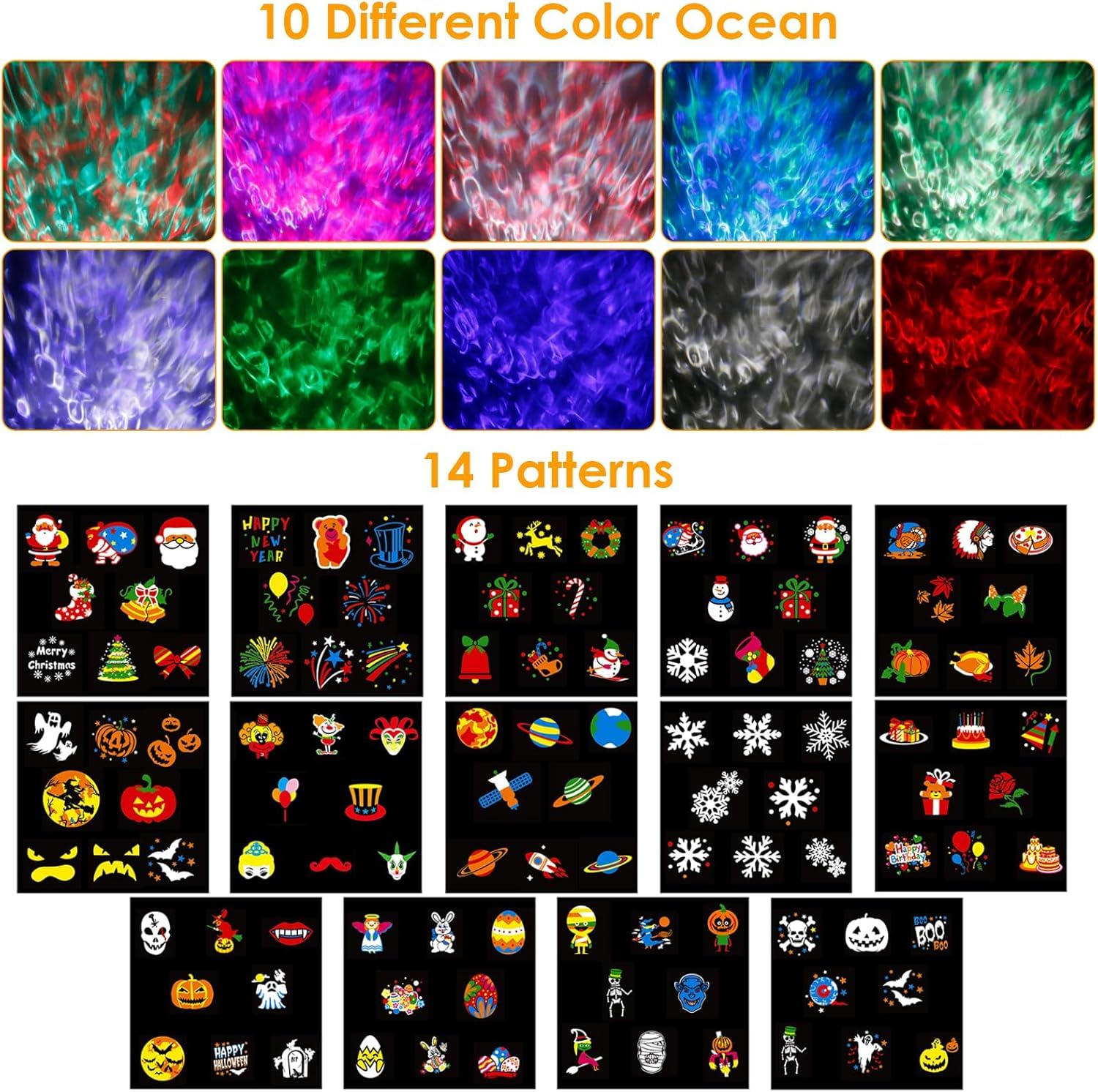 ACELIFE Christmas Projector Outdoor, 2-in-1 Water Wave Halloween Projector Lights - Image 2