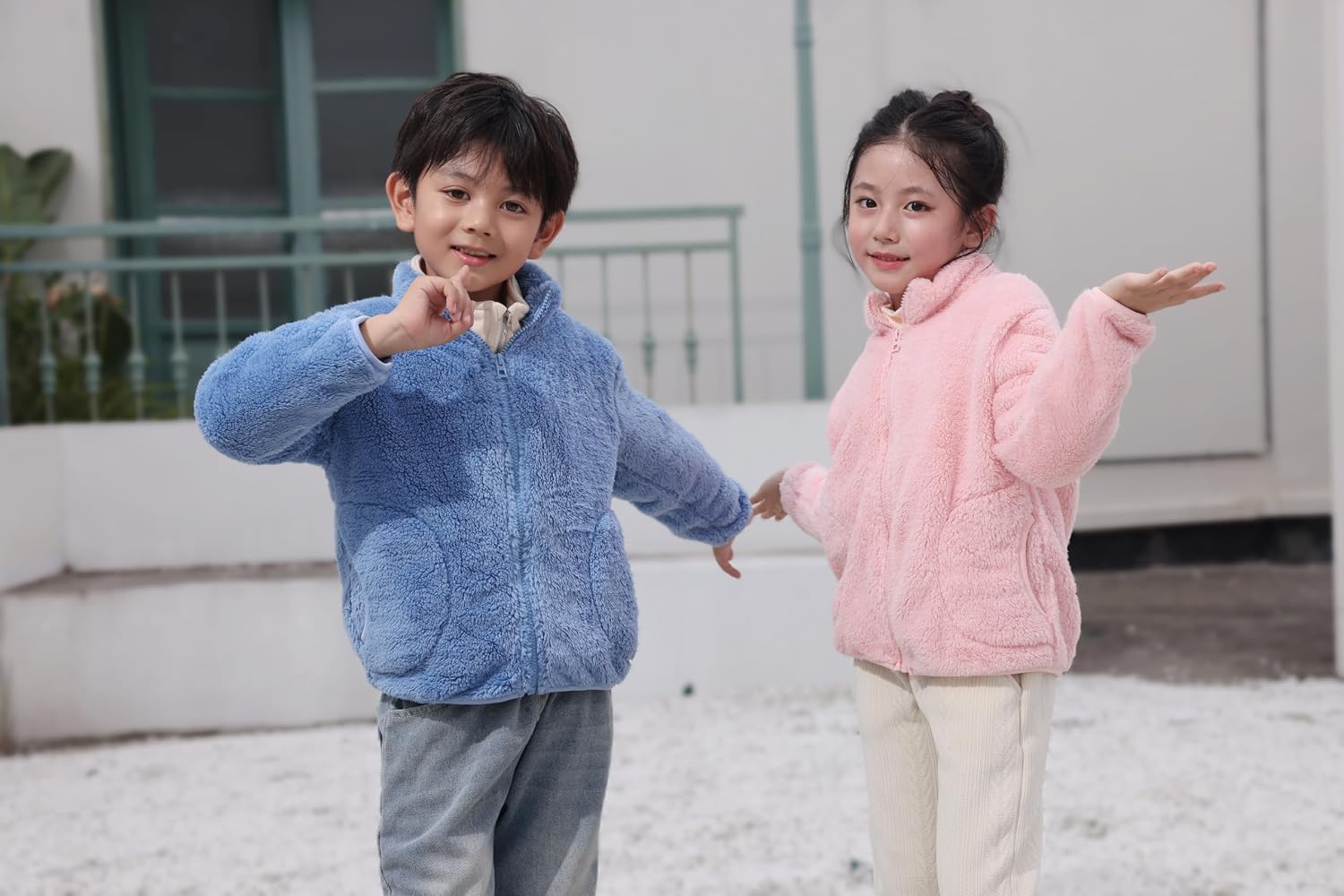 CECORC Mommy and Me Fleece Jacket for Boys and Girls, Soft & Cozy Full-Zip Flannel Coat, Winter Warm Stand-Collar Outerwear