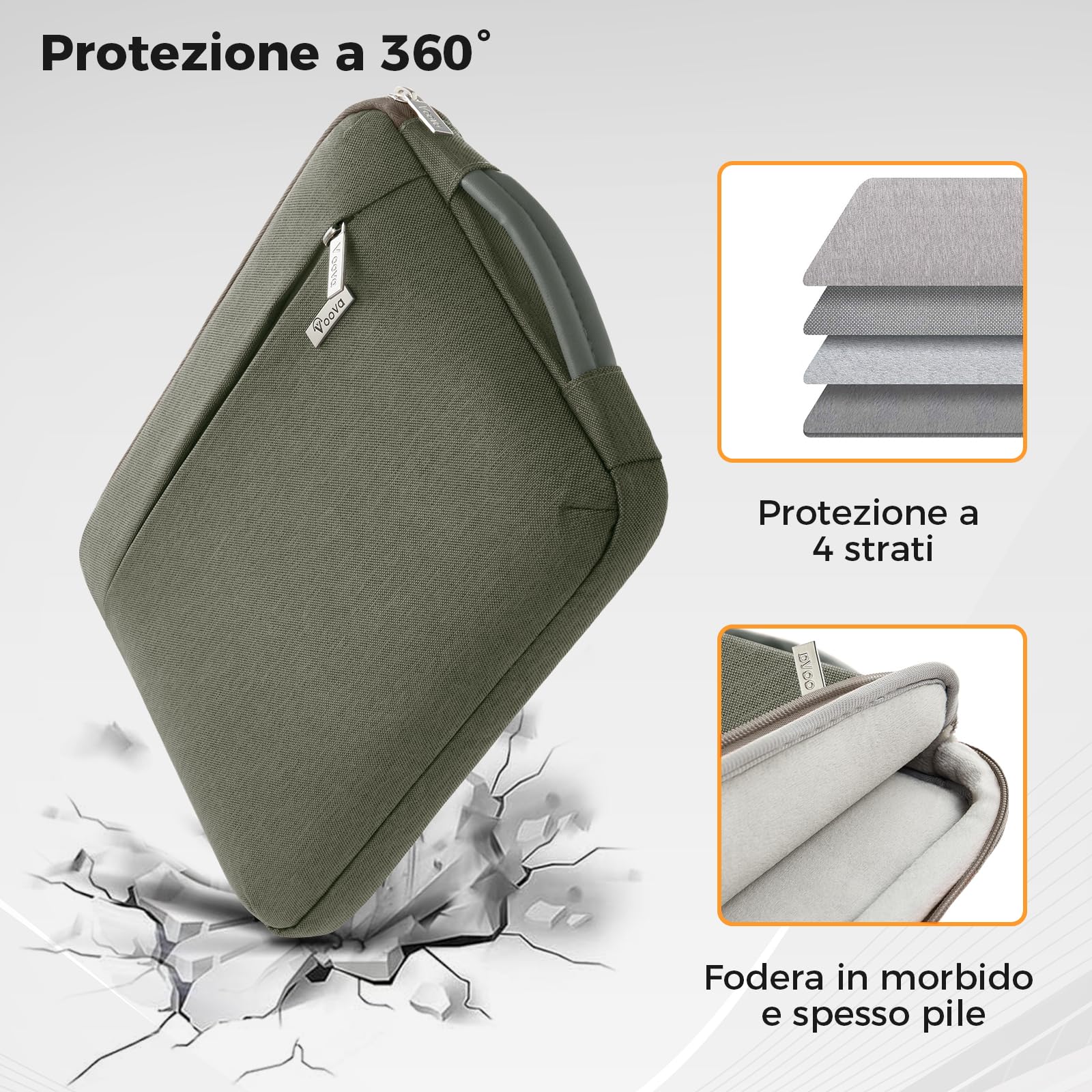 Custodia Tablet Voova 11-13 Pollici - Copertura Protettiva Impermeabile Per MacBook, IPad, Chromebook, Blu - Foto 11