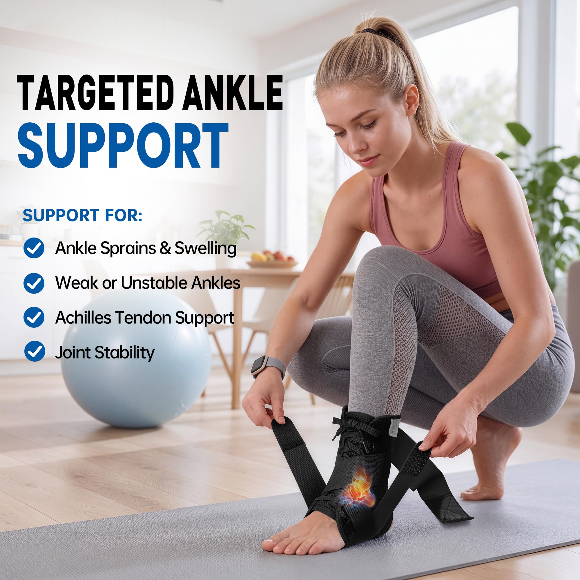 Ankle Brace for Sprains - Women & Men Support -2
