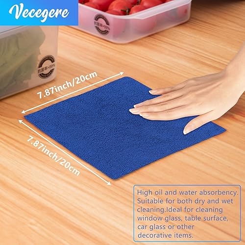Miniatura 5 de Vecegere Trapos de microfibra en una caja (40 unidades, paquete de 2 paños de limpieza, toallas reutilizables sin pelusas, fuerte absorción de agua