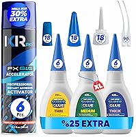 Vista 16 de Pegamento CA con kit activador – 3 x 1.75 oz (fino, medio, grueso) + 16.9 onzas líquidas en aerosol acelerador, súper pegamento de cianoacrilato