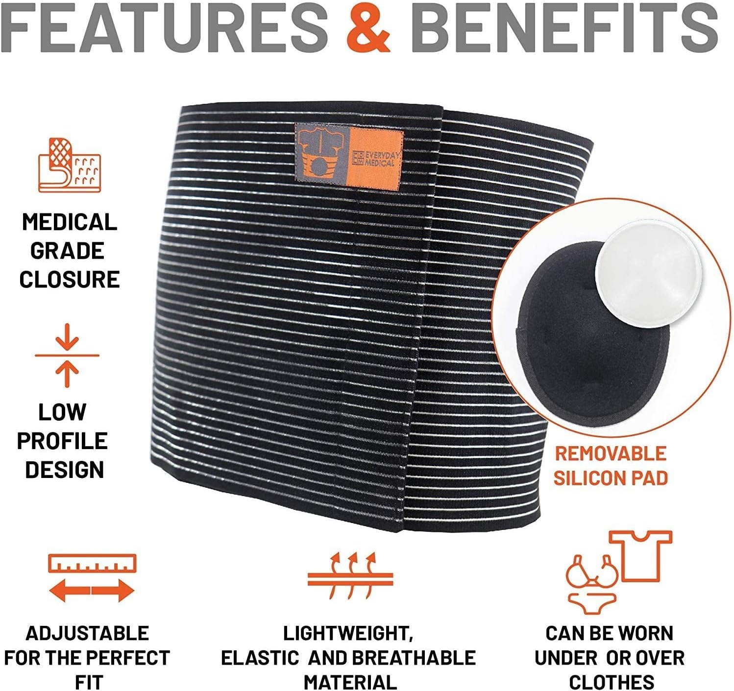 Plus Size Umbilical Hernia Support Belt I Pain and Discomfort Relief from Umbilical, Navel, Ventral and Incisional Hernias I Hernia Binder for Big Men and Large Women I XXXL/3XL : Everything Else