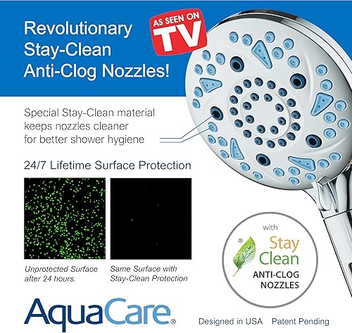 Miniatura 8 de AquaCare High Pressure 10 Spray Mode Filtered Showerhead - Handheld Shower Head Filters Chlorine to Heal Dry Skin, Revive Hair - Dual Power Wash