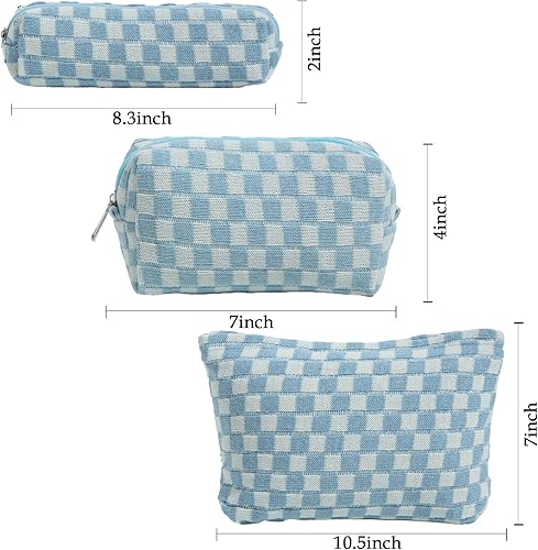 Miniatura 2 de LYDZTION Bolsa de maquillaje para mujeres, 1 bolsa de maquillaje de gran capacidad y 1 estuche para lápices, bolsa de almacenamiento de brochas de