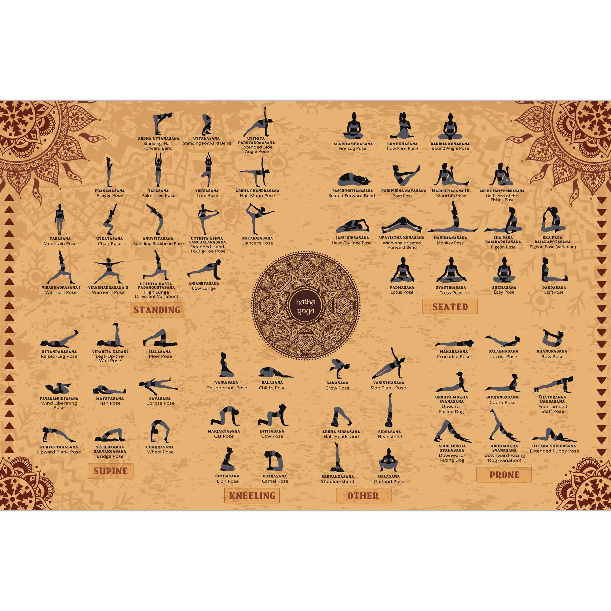 The Mindful Word Yoga Poses Poster (39x39 Inches) - Canvas Fabric Yoga Asana Poster with 39 Beginner & Intermediate Yoga Asanas/Stretches/Positions - The Mindful Word Yoga Poses Poster (39x39 Inches) - Canvas Fabric Yoga Asana Poster with 39 Beginner & Intermediate Yoga Asanas/Stretches/Positions -
