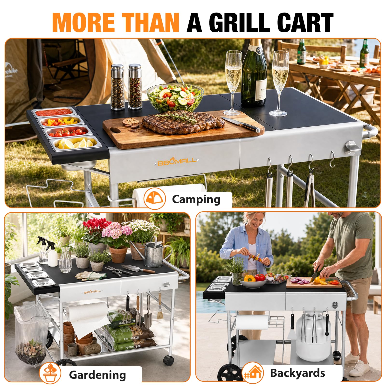 Amazon.com : Pizza Oven Table Grill Cart with Topping Station