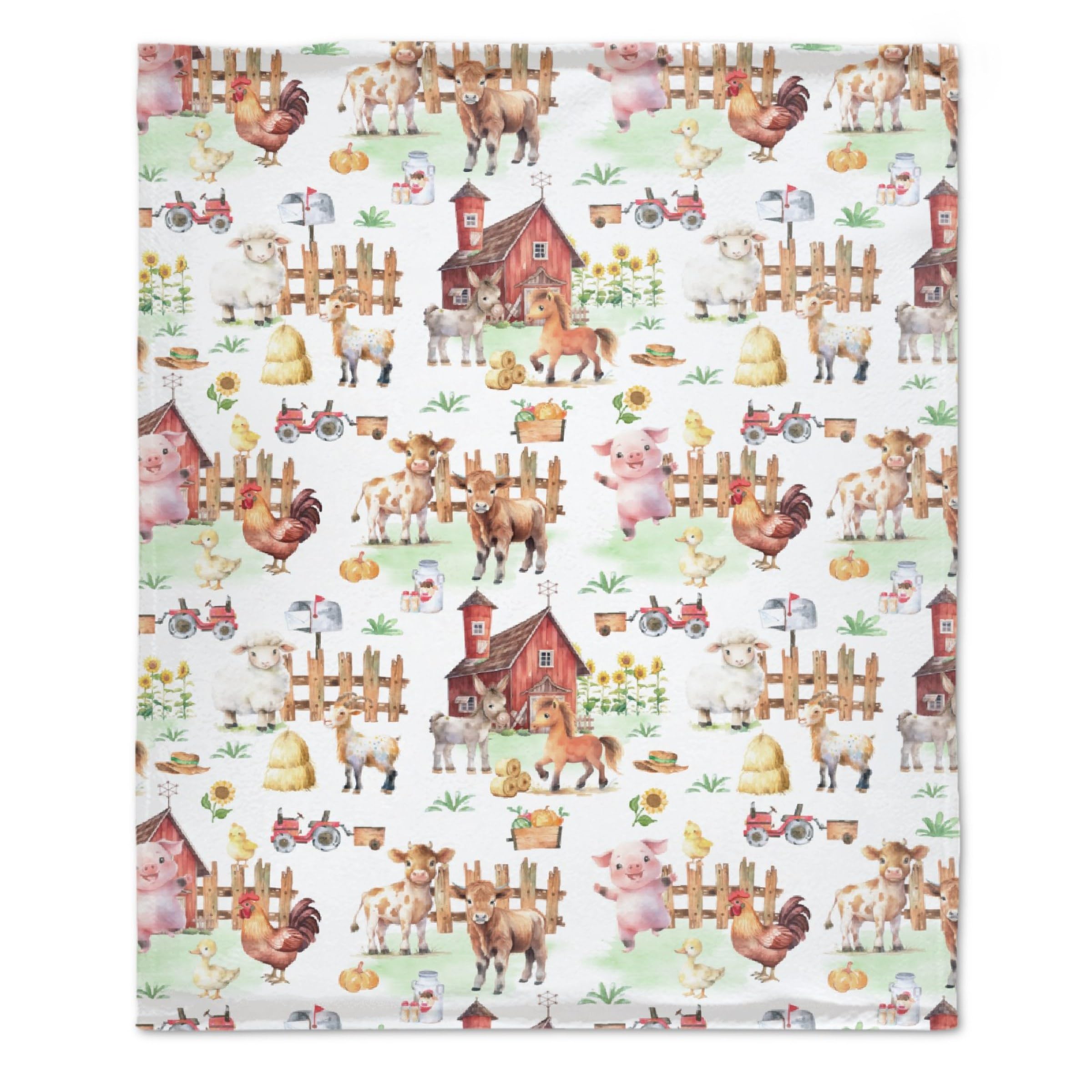 Ottoy Farm Animals Blanket Gifts Plush Fuzzy Cozy Soft Lightweight Blankets for Couch Air-Conditioning Quilts Decor Blanket for Chirstmas Gifts 120