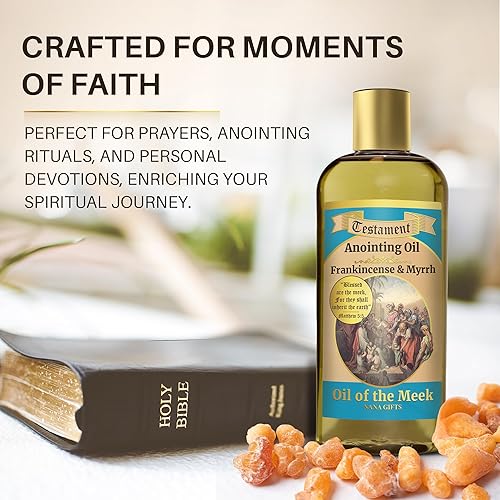 Miniatura 4 de Aceite de unción del Testamento Nana Gifts, incienso y mirra, Aceite de los mansos, Excelente relación calidad-precio en botella grande de 8.45