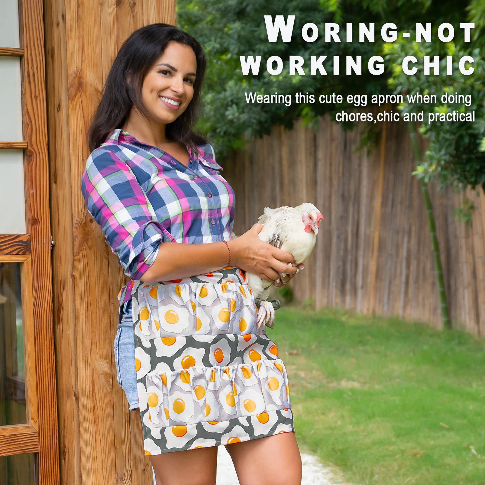 Chcken Egg Gatherng & Collectng Apron | 10 Deep Egg Pockets | Great - View #5