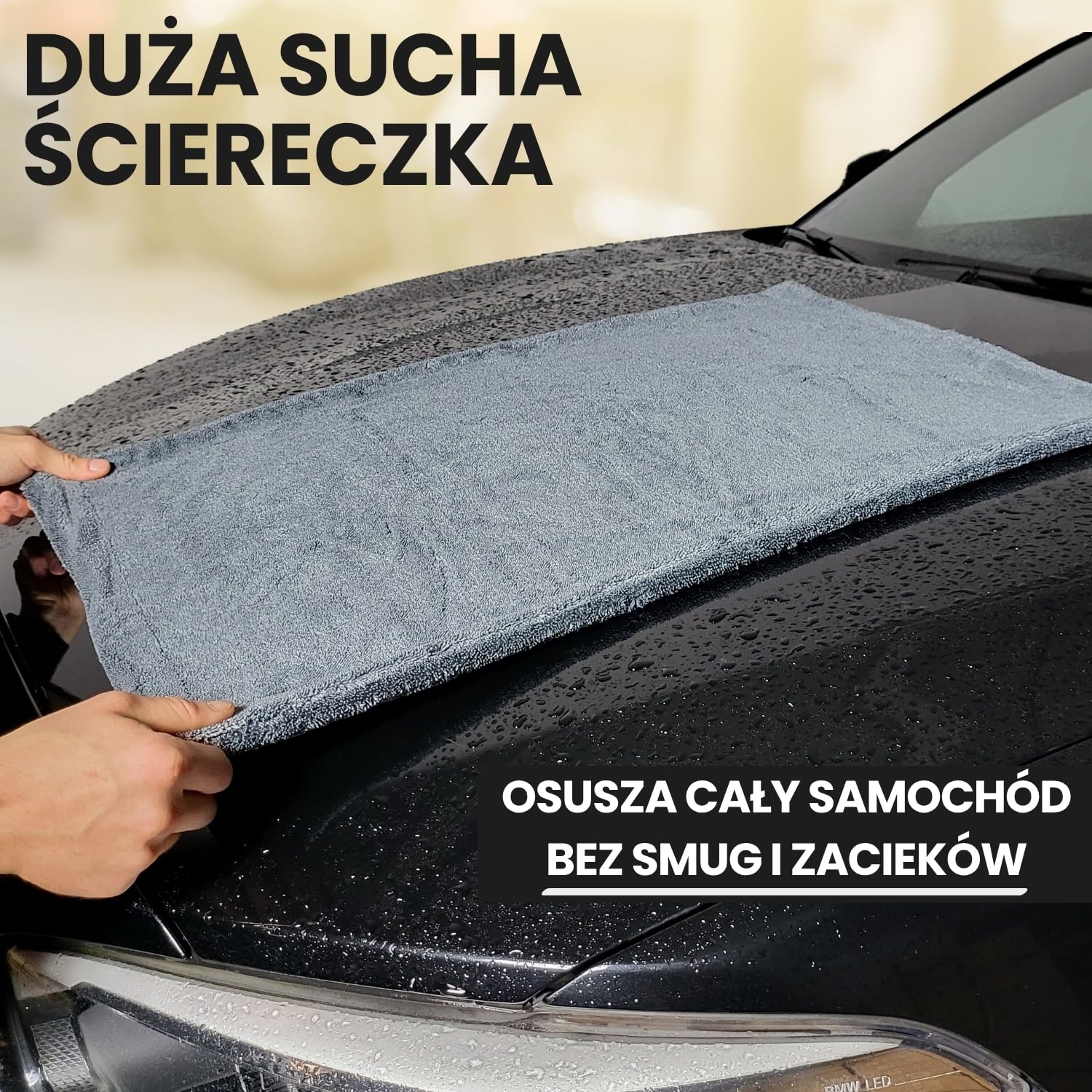 Ivality® Bardzo chłonna ściereczka z mikrofibry o wymiarach 50 x 80 cm, gramatura 1800 g/m², do czyszczenia motocykli i samochodów, nie mechaci się, nie uszkadza lakieru