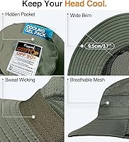 Vista 58 de GearTOP Safari Sun Hat for Men and Sun Hats for Women UV Protection UPF 50+ Hiking, Gardening, Fishing