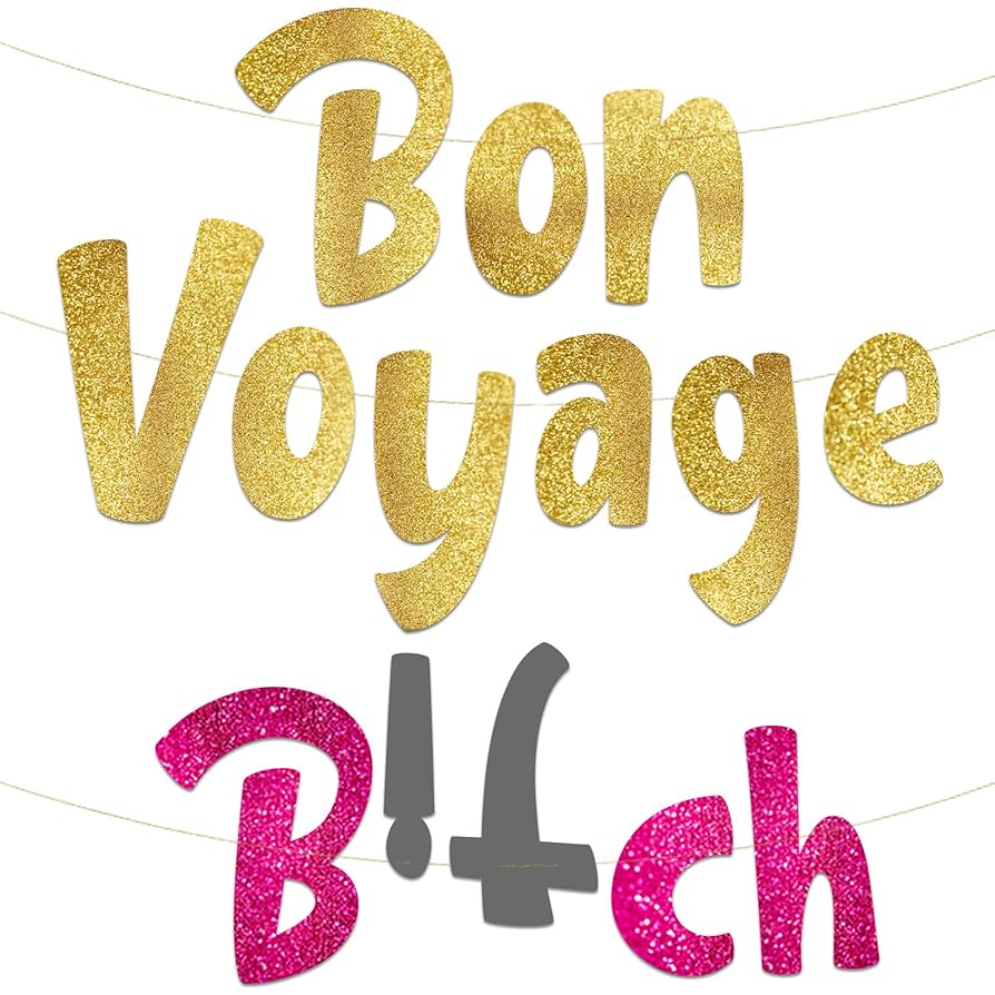 Amazon.com: Bon Voyage Away Gold Glitter Banner - Funny Farewell Decorations - We Will Miss You - Retirement, New Job Change, Moving Party Supplies, Ideas, and Gifts : Toys & Games amazon-com-bon-voyage-away-gold-glitter-banner-funny-farewell-decorations-we-will-miss-you-retirement-new-job-change-moving-party-supplies-ideas-and-gifts-toys-games
