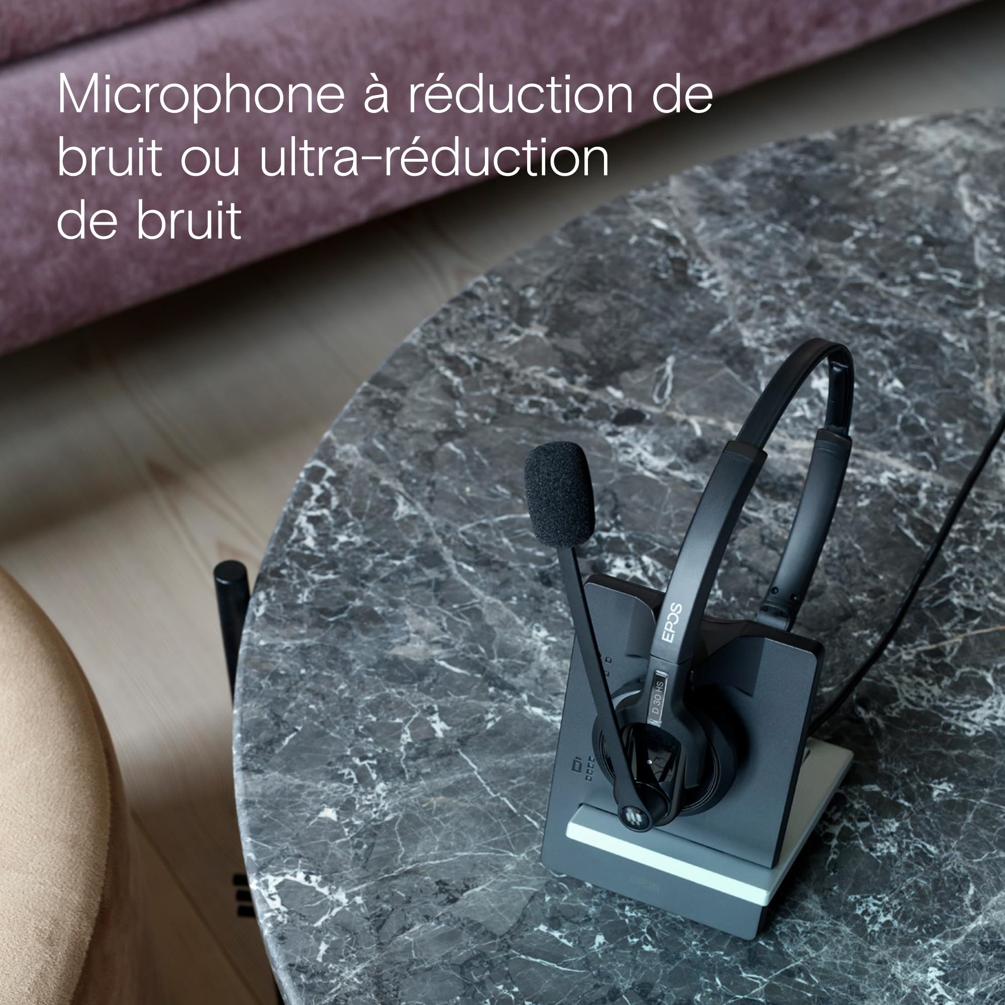 EPOS Impact D 30 Phone - Casque DECT Haute Performance pour Téléphones Fixes et Softphones, avec EPOS Voice™ et Microphone Antibruit