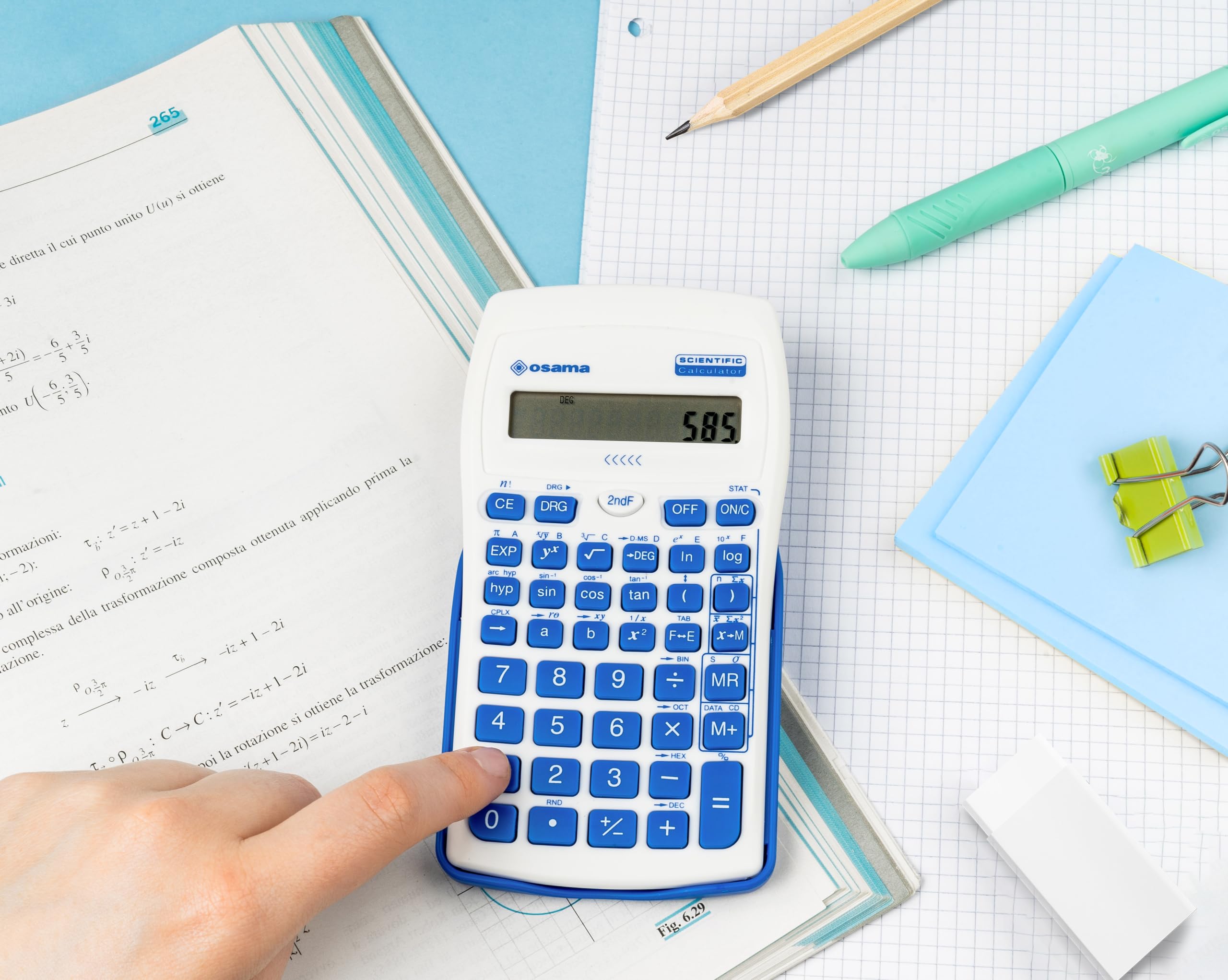 Calculatrice Scientifique OSAMA 56 Fonctions - 10 Chiffres + Étui Coulissant Pour École Et Examens