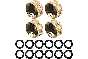 M MINGLE Garden Hose Female End Cap, Brass Spigot Cap, 3/4 Inch, 4-Pack