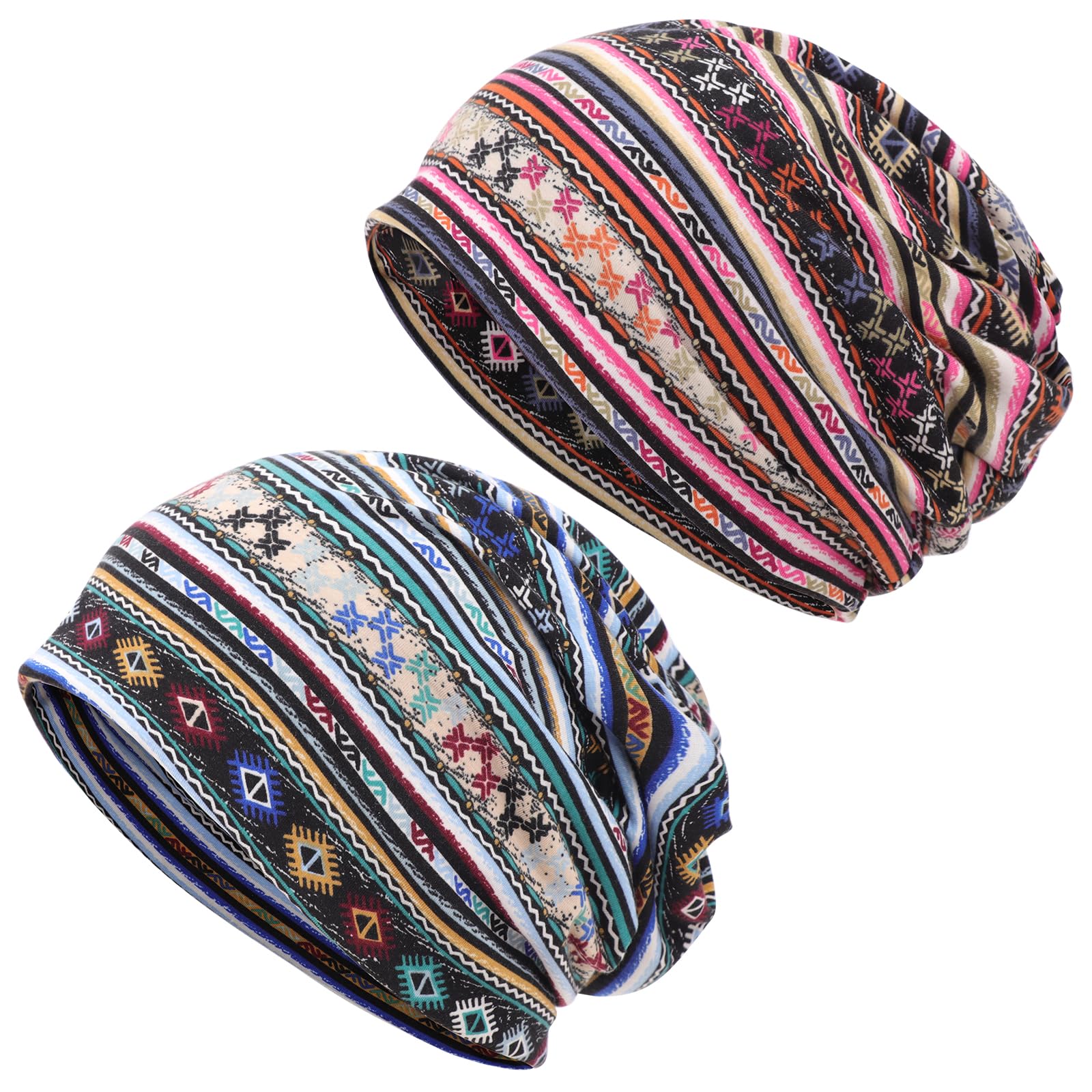 DRESHOW Slouchy Beanie Hat for Women Men Long Baggy Hip Hop Beanie Ski Skull Cap Chemo Headwear Solid Hipster Hat Elastic Sleeping Cap