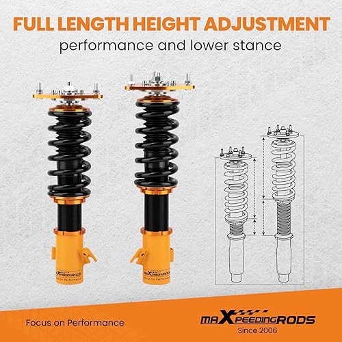 Miniatura 2 de maXpeedingrods Coilovers Altura ajustable para Subaru Impreza WRX 2000-2007 STI 2000-2004 para Saab 9-2X 2005-2007 GGA GGE, amortiguador de resorte