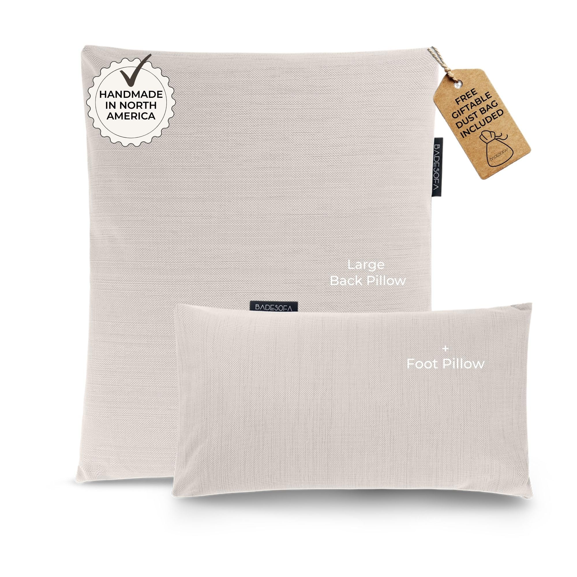 BADESOFA® Luxury Bath Pillow Set 2-Piece – Large Back Pillow & Foot Pillow for Tub – Spa-Grade Comfort for Head, Neck, Back & Feet – Quick Drying