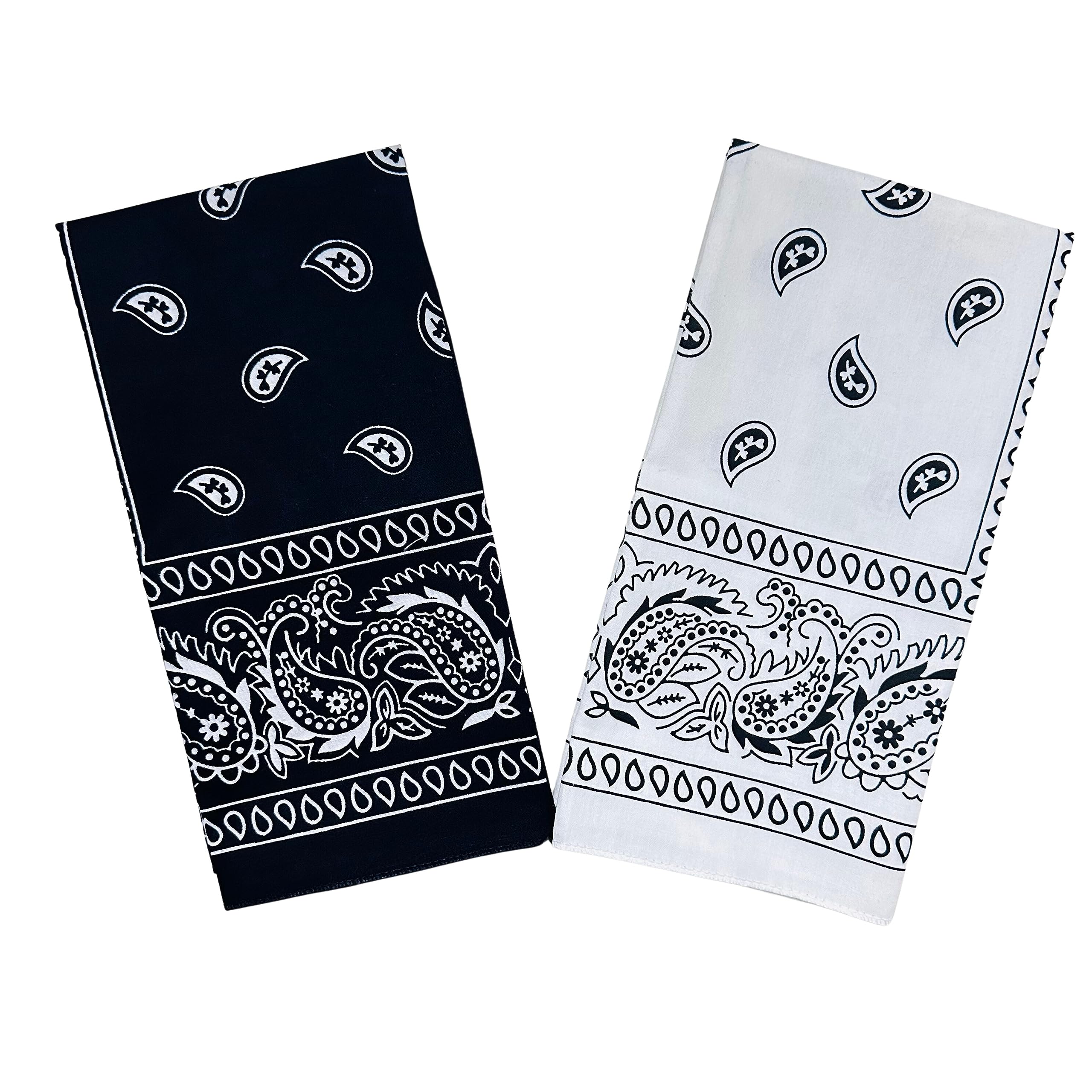 Royal Mart White and Black Men & Women Printed Bandana (Pack of 2)