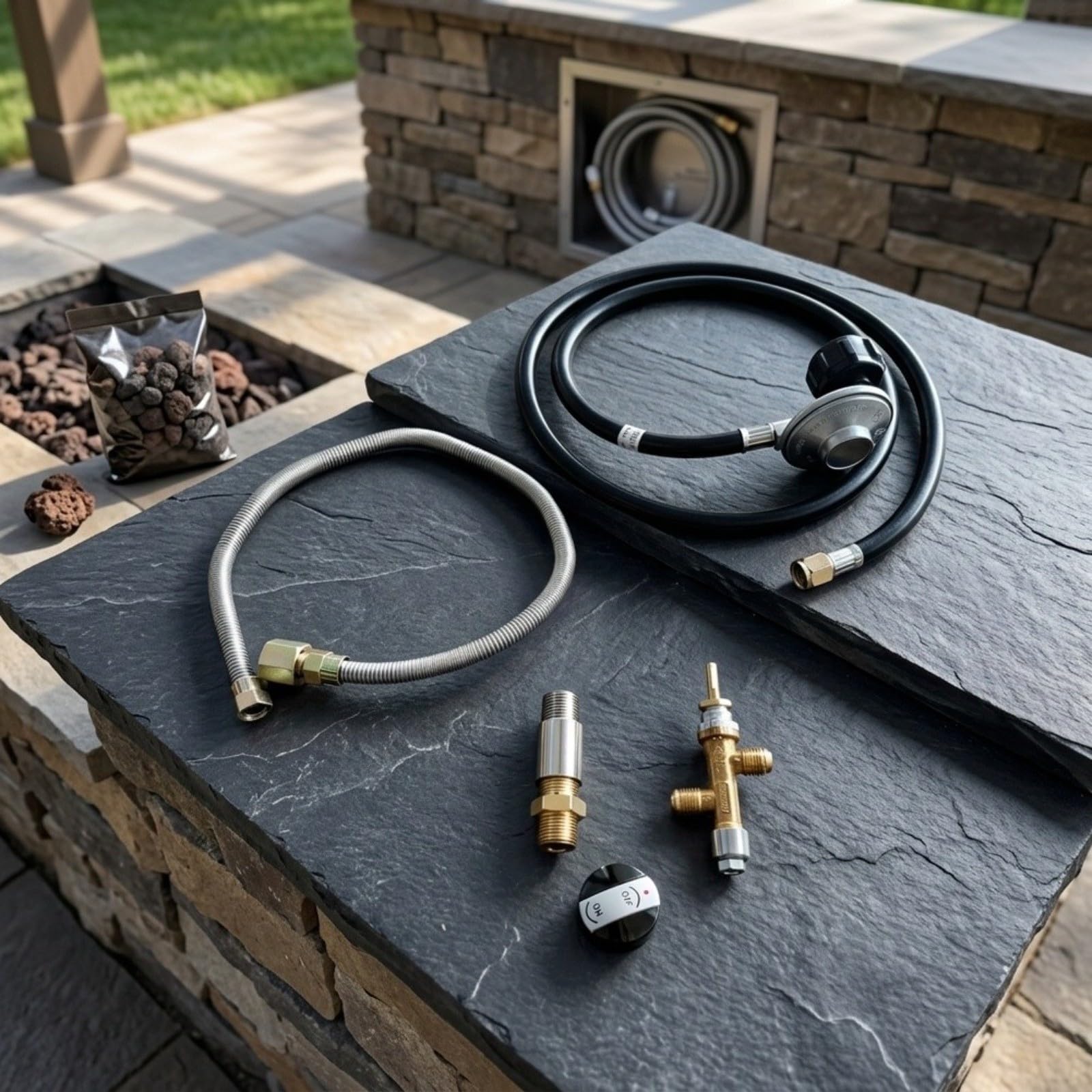 Tubo flessibile per gas propano con valvola ABS resistente alle perdite per il controllo del fuoco e del barbecue