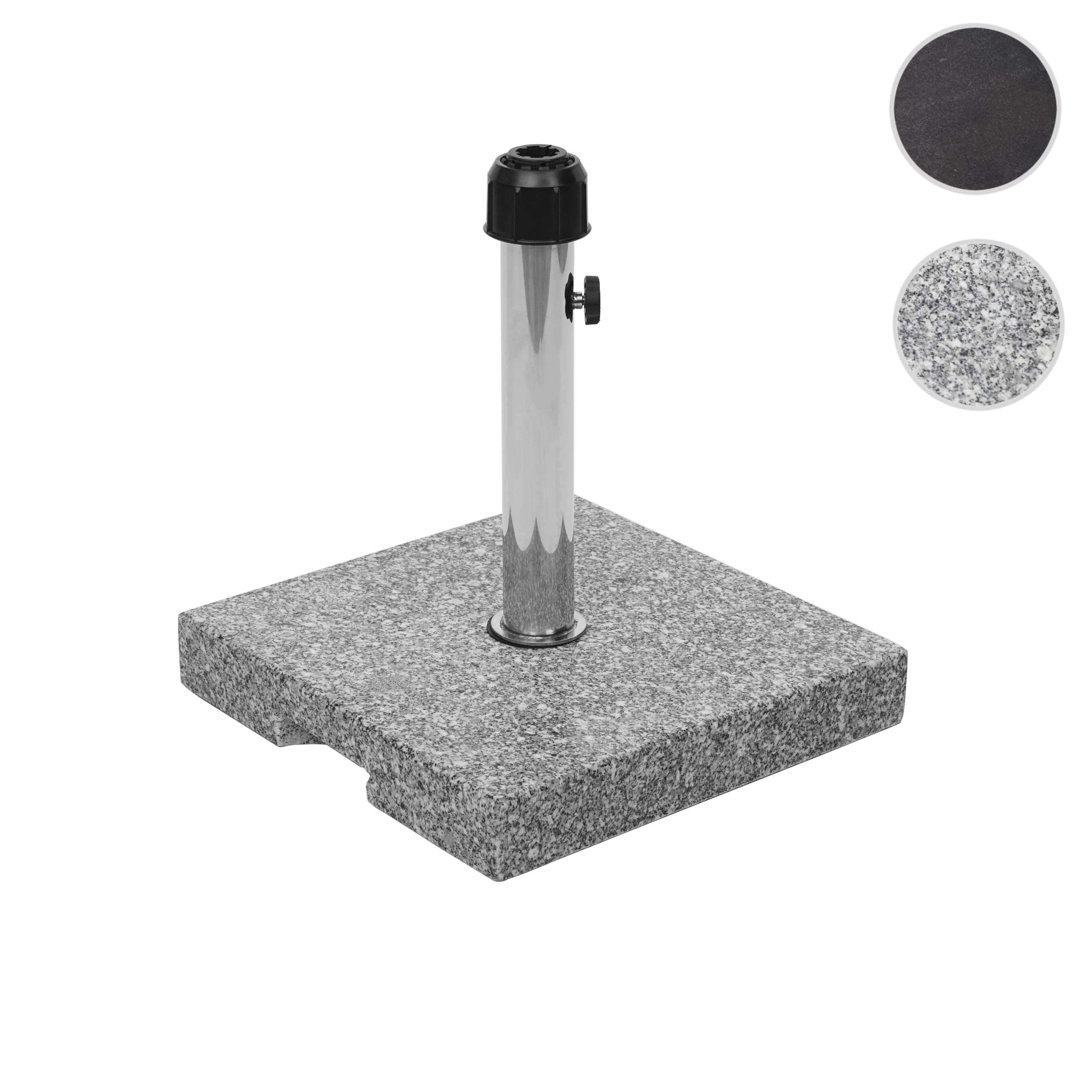Mendler Stojak na parasol przeciwsłoneczny HWC-F92, stojak na parasol, granit, 24 kg, okrągły, szary