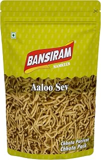 Bansiram Namkeen | Aloo Sev | Authentic Indian Aloo Bhujia | Crispy Potato Snack | Ready-to-Eat Tea-Time Namkeen | 200g Pack